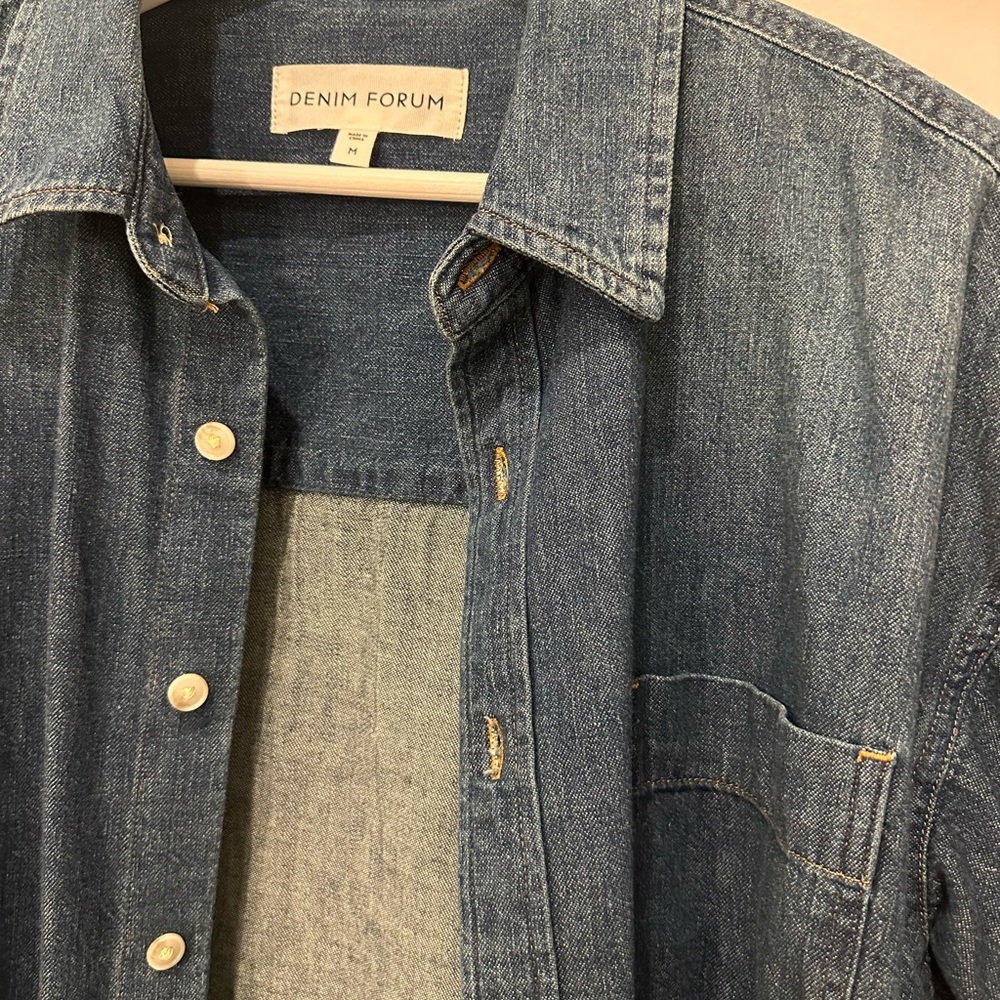 Denim Forum Dark Blue Button-Up Shirt - Picture 2 of 3